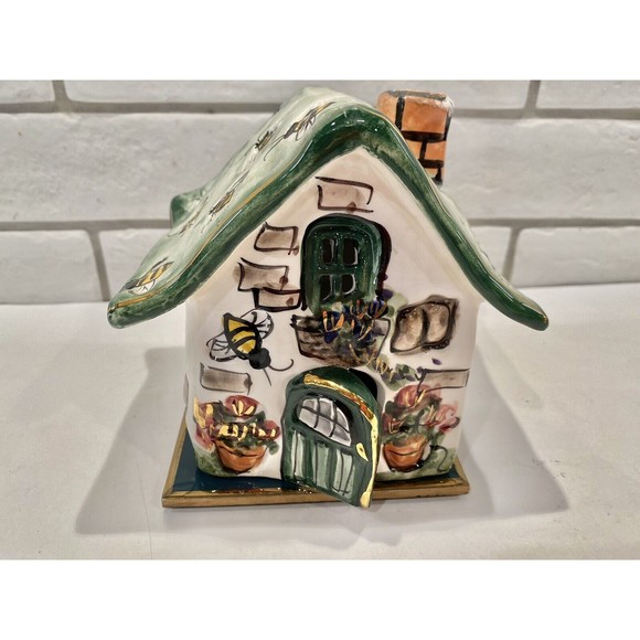 Blue Sky Clayworks by Heather Goldminc BEE HOUSE tea-lite holder Signed - Picture 3 of 9